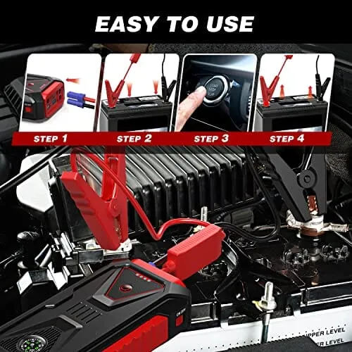 RLXPro™ Car Jump Starter: 12V/2000A, 28000mAh Power Bank, Booster, Charger