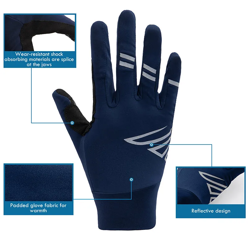 Santic LandShow Navy Men Winter Full Finger Thermal Cycle Gloves