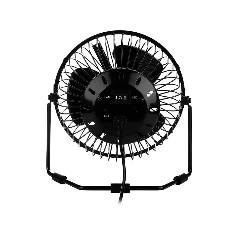 Small Desk Fan with Clock and Temperature Display -USB Plugged-in