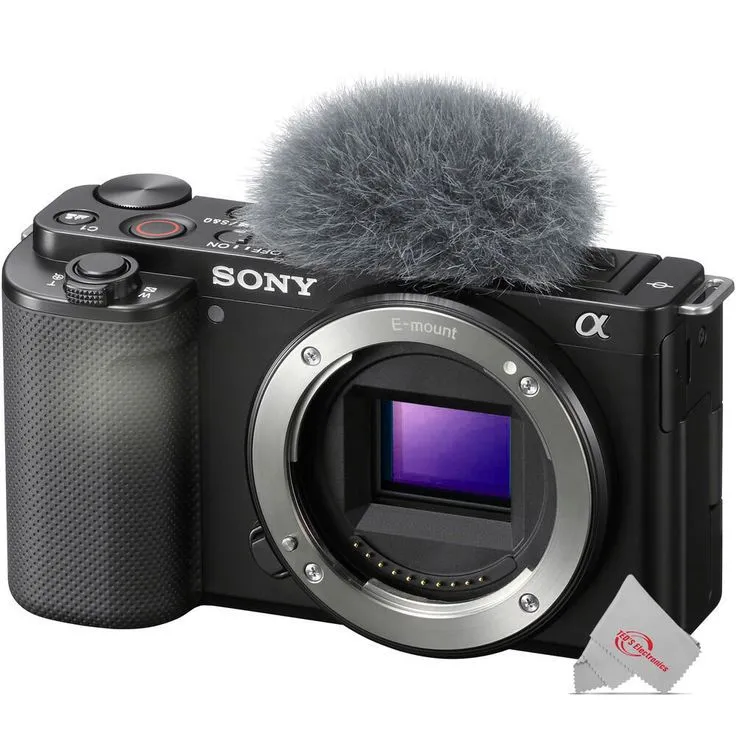 Sony ZV-E10 Flip-Out Touchscreen LCD Mirrorless Camera with 16-50mm Len   32GB Accessory Kit