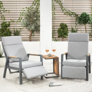 Stockholm Lounge Reclining Set in Marl Grey