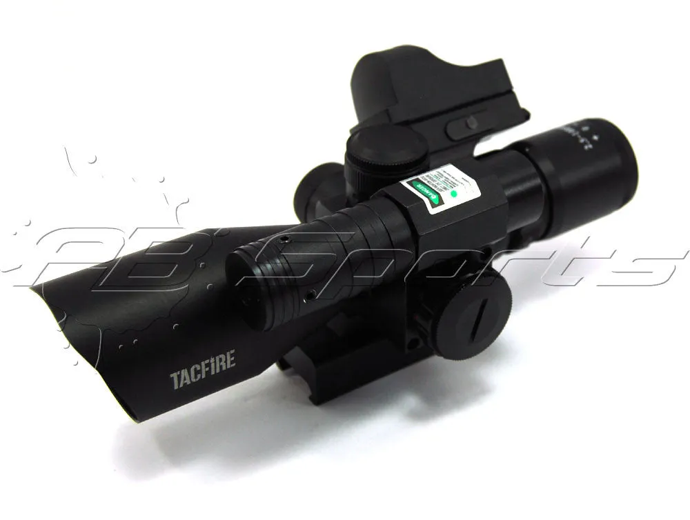 TacFire 2.5-10x40 Dual ILL Scope w/Green Laser w/Mini Red Dot