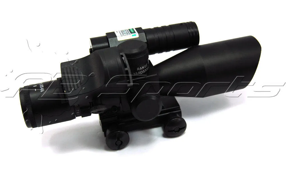 TacFire 2.5-10x40 Dual ILL Scope w/Green Laser w/Mini Red Dot