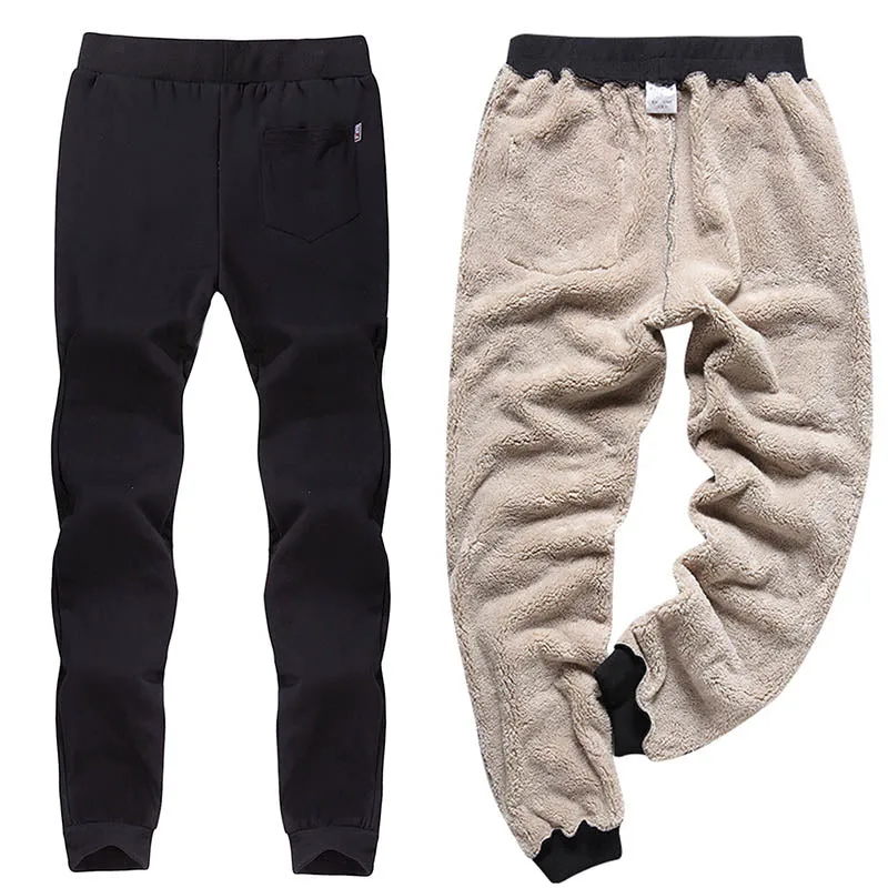 Winter Men Warm Sherpa Lined Jogger Sweatpants