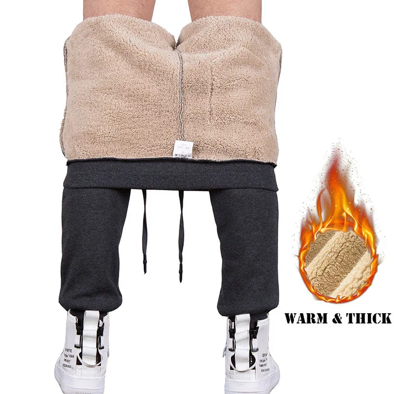 Winter Men Warm Sherpa Lined Jogger Sweatpants